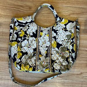 Vera Bradley Dogwood Tote - Yellow/Black - Hard Handle and Strap